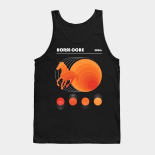 Bauhaus Horse Core Orange Vaporwave in White Tank Top